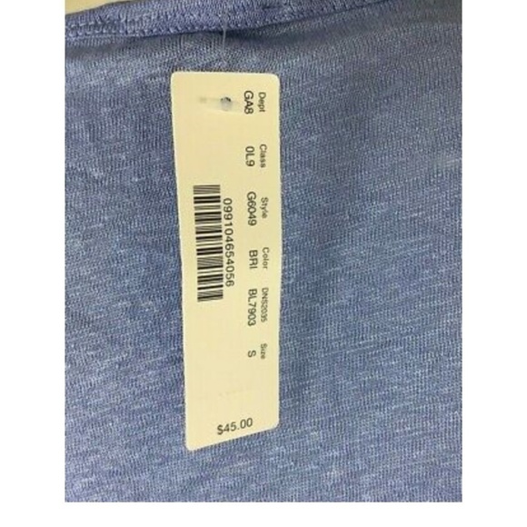 NWT J Crew Sz S Linen Flutter Sleeve Tee Blue 100% Linen Short Sleeve Casual - Picture 6 of 7